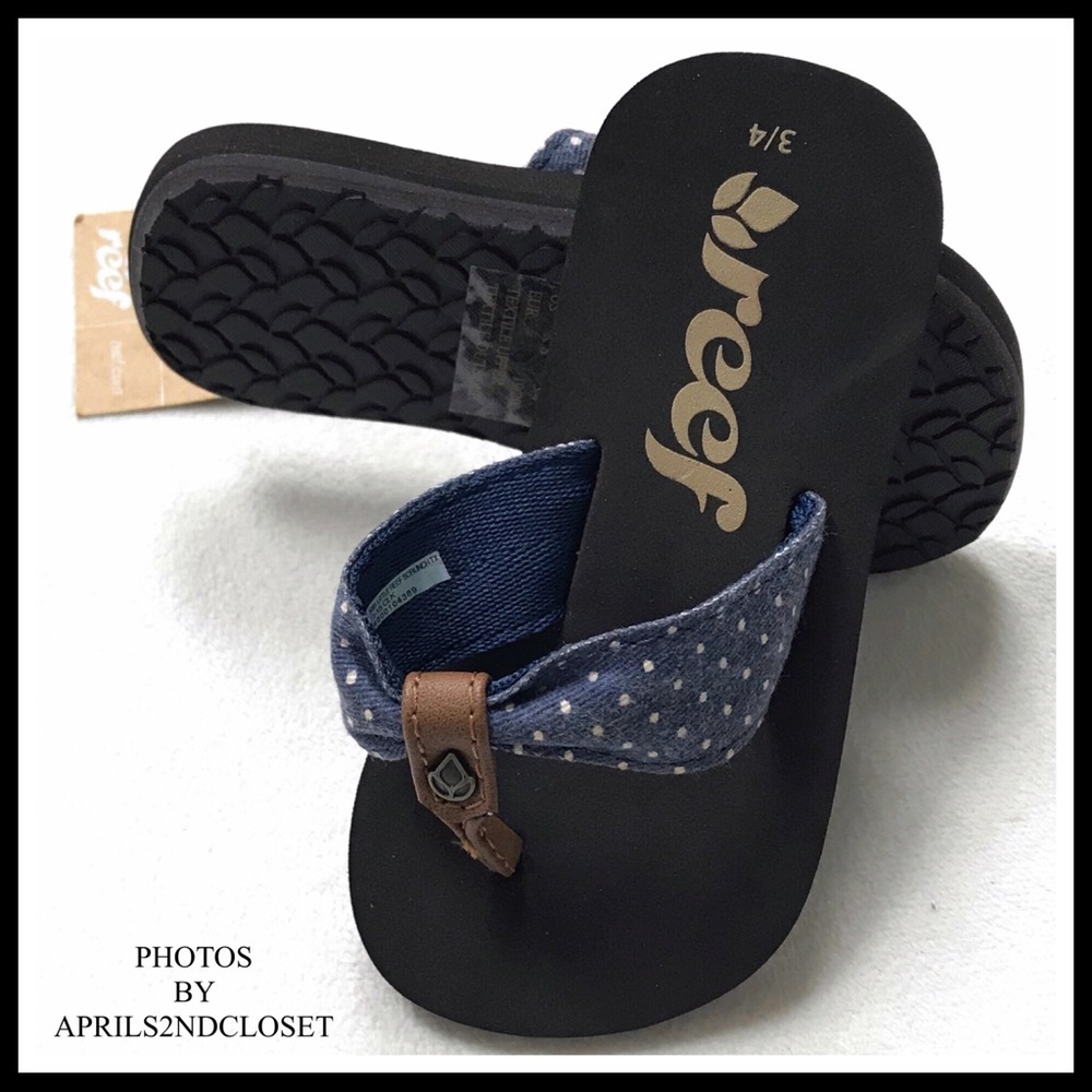 REEF BABY SANDALS SLIDES POLKA DOT FLIP FLOPS - Picture 2 of 8